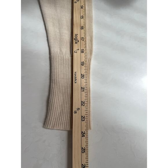 Perri Cutten Merino Wool Sweater Jumper Cream Womens Medium Quiet Luxury Classic - Picture 7 of 10